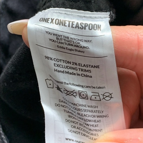 One Teaspoon Black Oak Lovers Distressed Denim Shorts - Picture 9 of 12